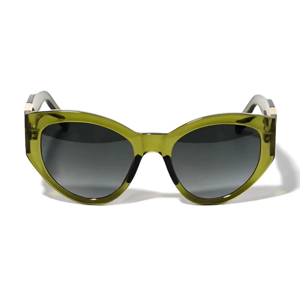 Olive Green Oversized Cat Eye Sunglasses Women Luxury Trendy Outdoor Retro New‎